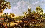 Jan van  Goyen River Landscape oil painting on canvas